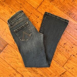dELiA*s Dark Wash Flare Jeans Bailey Size 3/4P